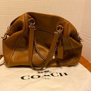 Vintage Coach Brown Pebble Leather Hoboish Bag